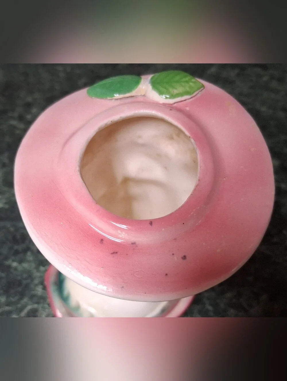 RARE Vintage Elegant Lady HEAD VASE/PLANTER Pink Dress & Hat w Gold Accents